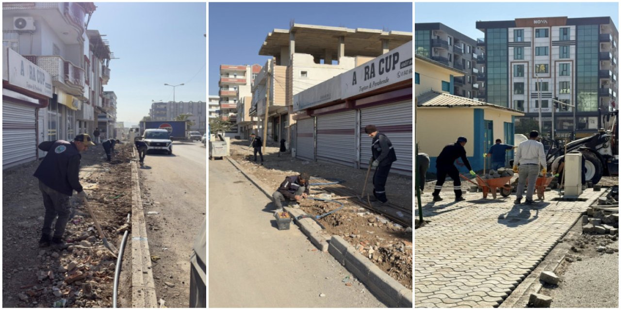 Silopi Belediyesi Hastane Caddesi’nde çalışmalarını sürdürüyor
