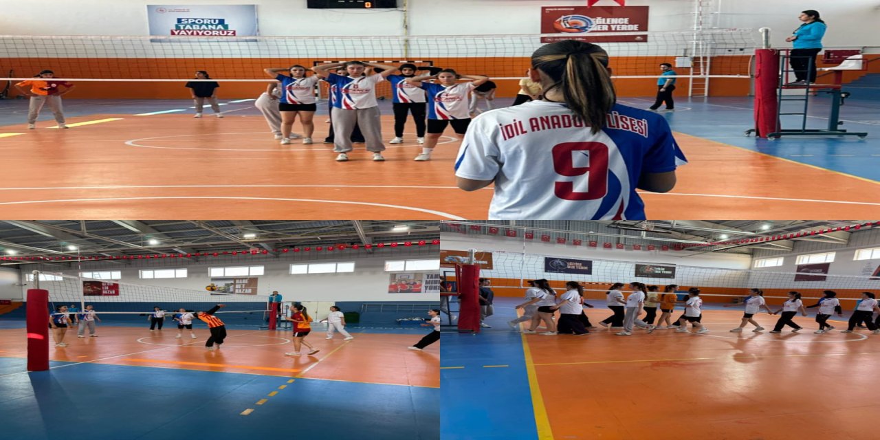 İdil’de Okul Sporları Gençler Voleybol İlçe Birinciliği Heyecanı Sürüyor