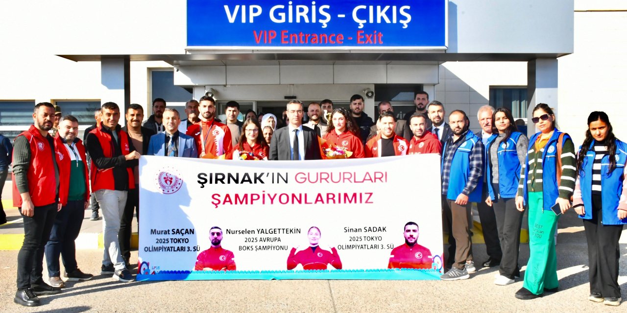 Şırnak’ta Şampiyon Sporculara, Coşkulu karşılama