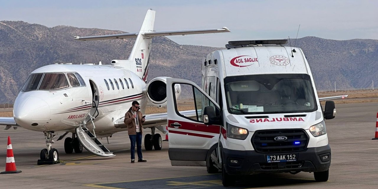 Şırnak’ta Kalp rahatsızlığı olan 1 yaşındaki bebek, Ambulans Uçakla Ankara’ya sevk edildi