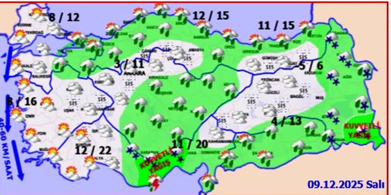 Şırnak ve Çevresi İçin Kuvvetli Yağış ve Rüzgâr Uyarısı!