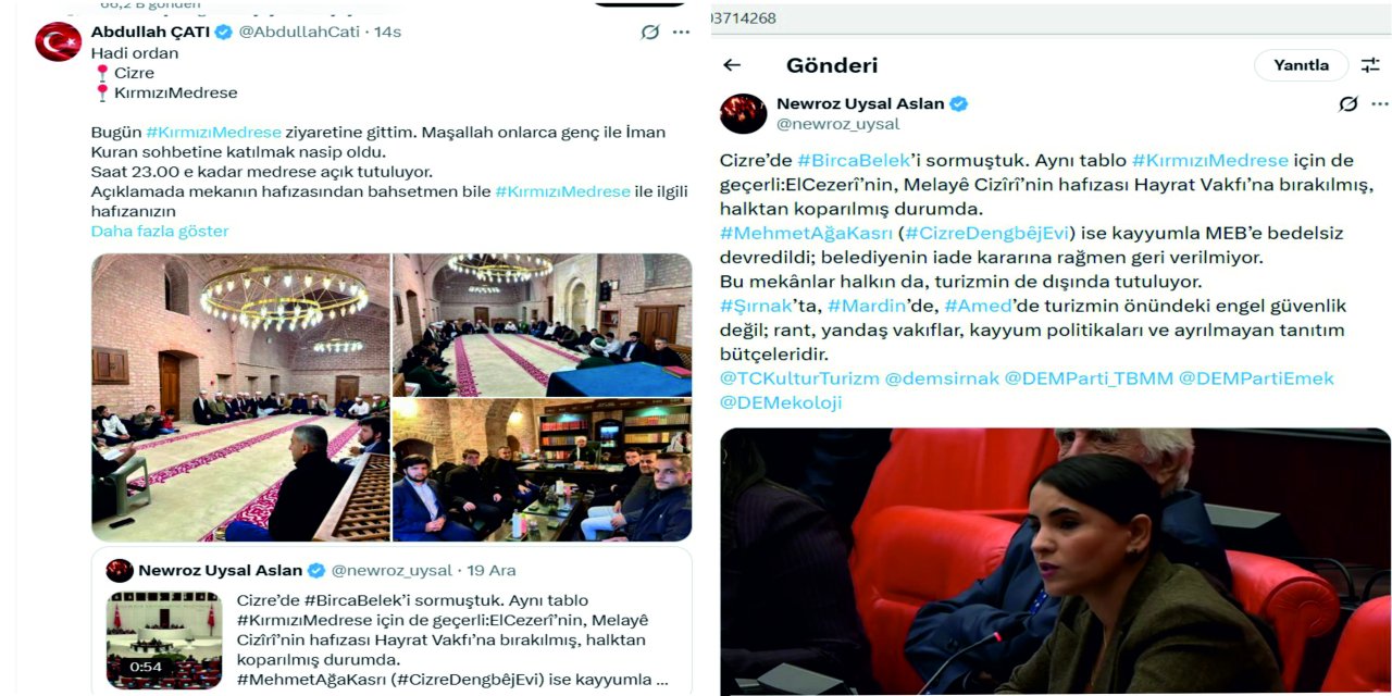 Cizre'deki Tarihi Mekânlar Üzerinden "Hafıza" Kavgası: Vekil Aslan ve Sendika Başkanı Çatı Karşı Karşıya!