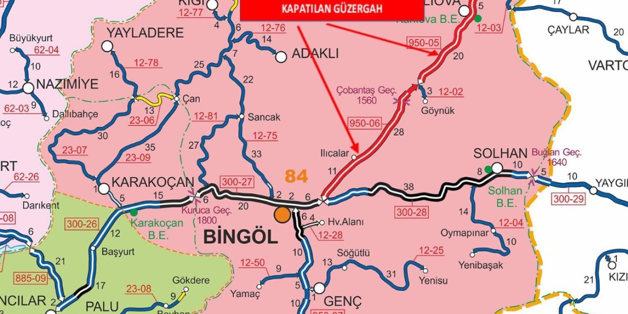 Kar yağışı Bingöl-Erzurum karayolunu tır trafiğine kapattı