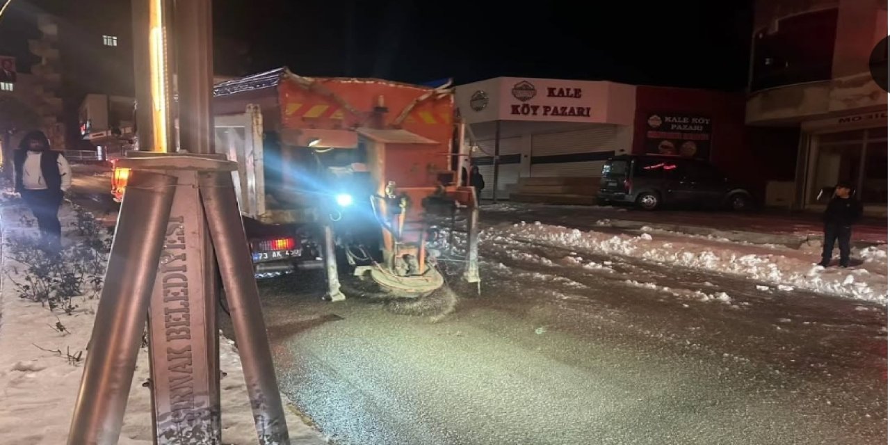 Şırnak’ta Don ve Buzlanmaya Karşı  Tuzlama Çalışması