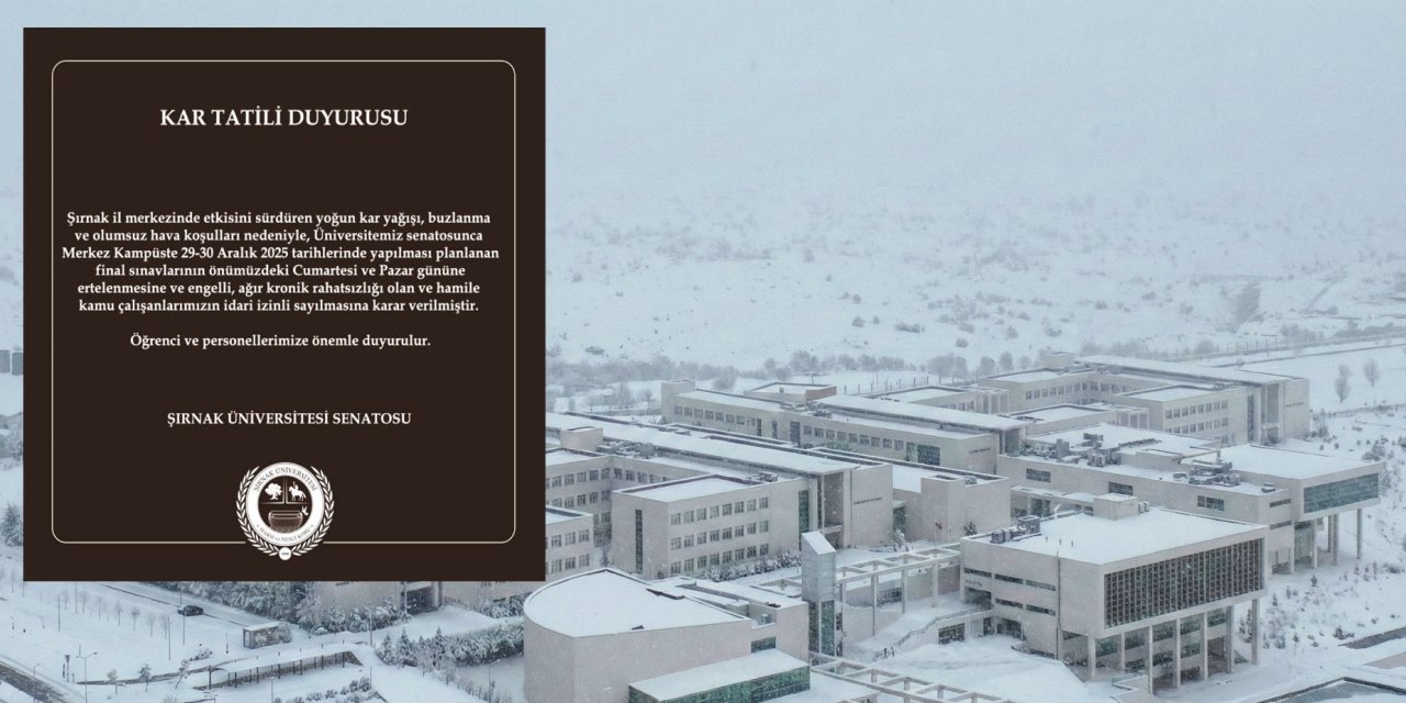 Şırnak Üniversitesi’nde Kar Nedeniyle Sınav Ertelemesi