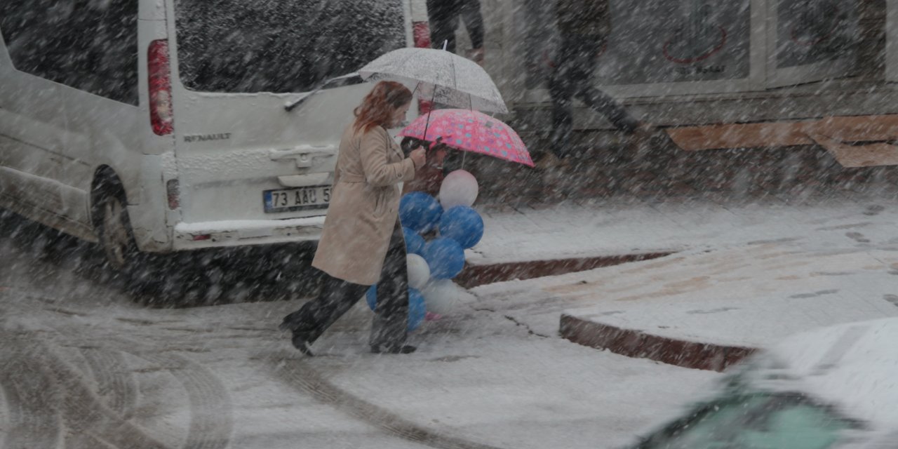 Cizre'de Kar yağışı hava ve kara ulaşımını felç etti