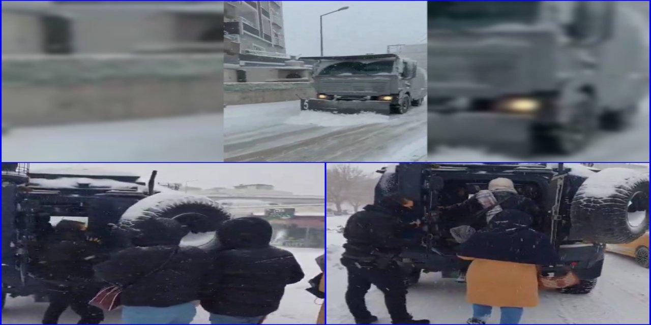 Şırnak’ta Karla Kaplanan Yolları Polis Açtı, Mahsur Kalanları Kurtardı