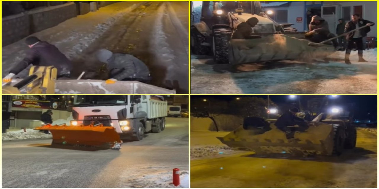 Şırnak’ta Buzlanmaya Karşı Gece Tuzlama Çalışması Yapıldı