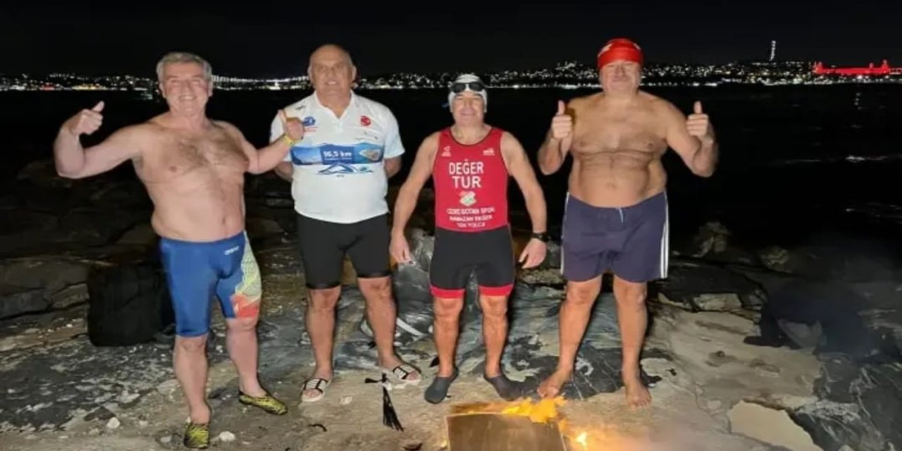 Cizre’nin Tanıtım Elçisi Ramazan Değer, 2026’ya buz gibi suda yüzerek merhaba dedi