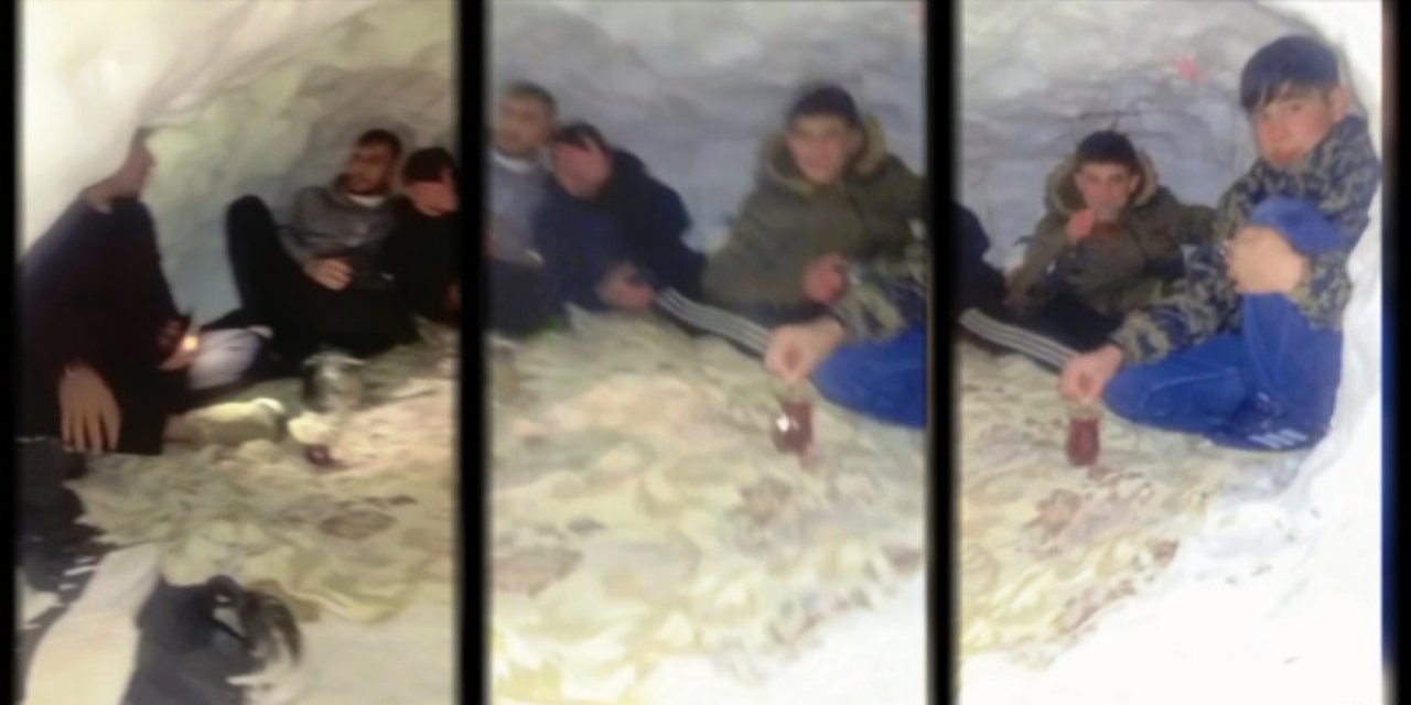 Şırnak'ta Kar Esareti Eğlenceye Dönüştü: Kar Mağarasında Çay Sohbeti