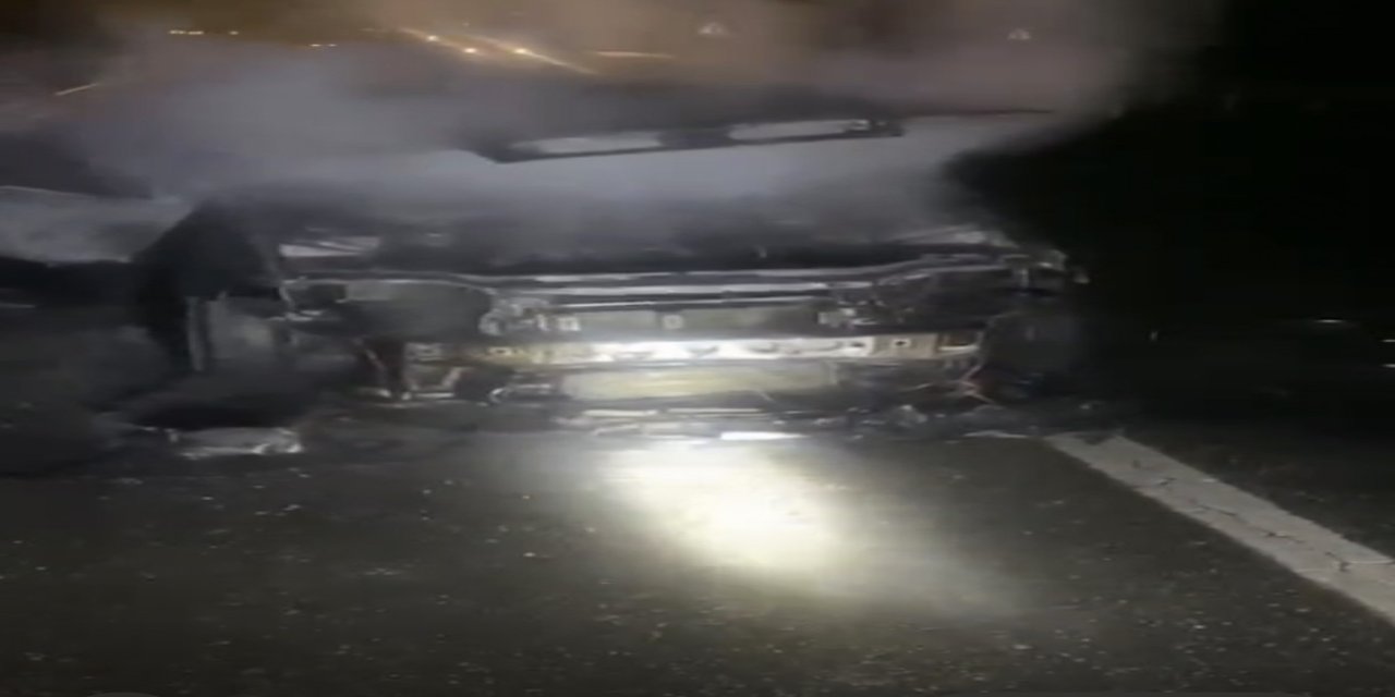 Batman-Diyarbakır karayolunda araç yangını