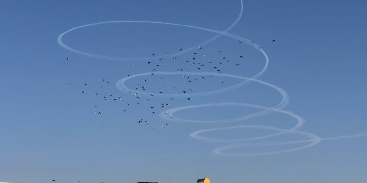 Suriye sınırı semalarında ilginç görüntü