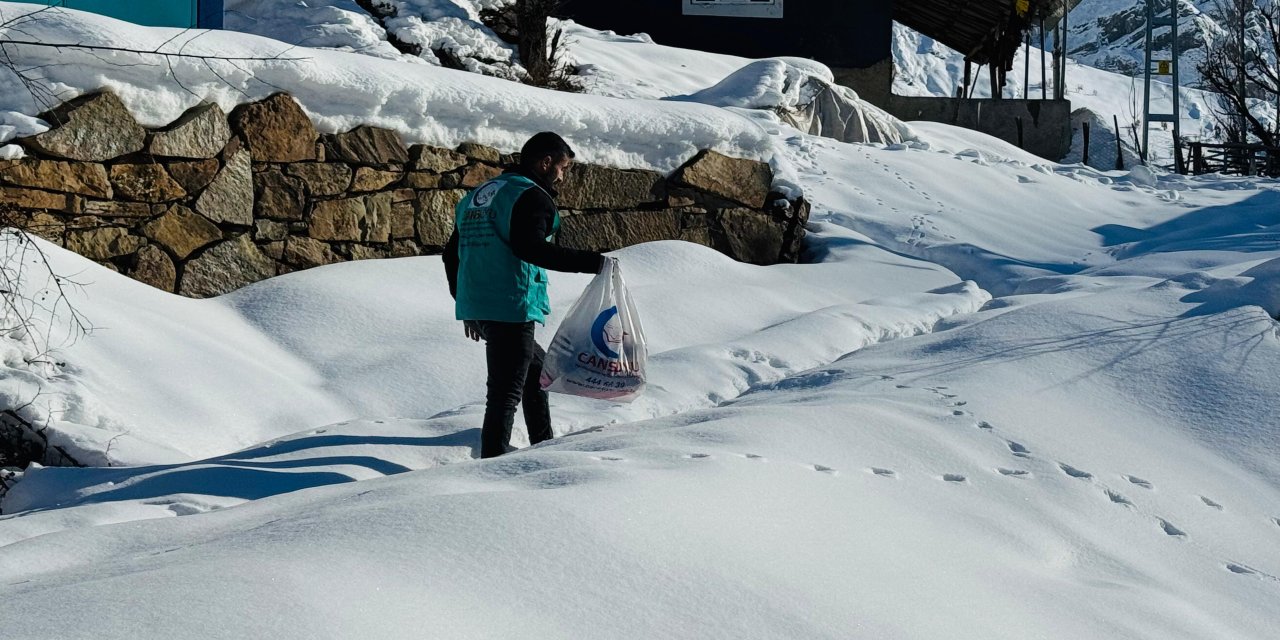 Cansuyu sınır köylerinde ihtiyaç sahibi 100 aileye yardım dağıttı