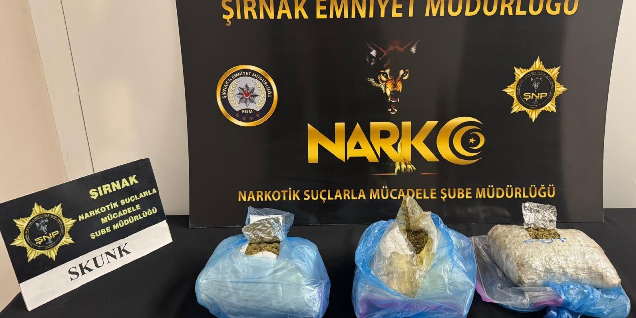 Cizre’de Uyuşturucu tacirlerinin Öncü-Artçı Taktiği Sökmedi! 1 kilo 431 gram "Skunk" ele geçirildi 2 kişi tutuklandı