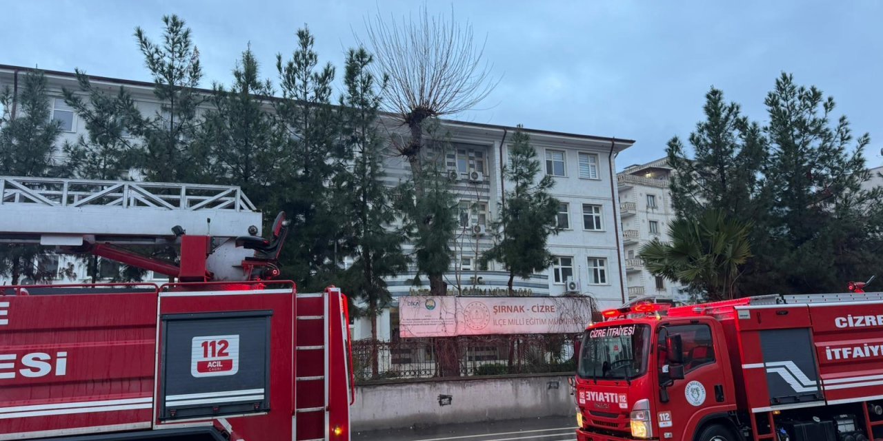 Cizre İlçe Milli Eğitim Müdürlüğü’nde Korkutan Yangın!