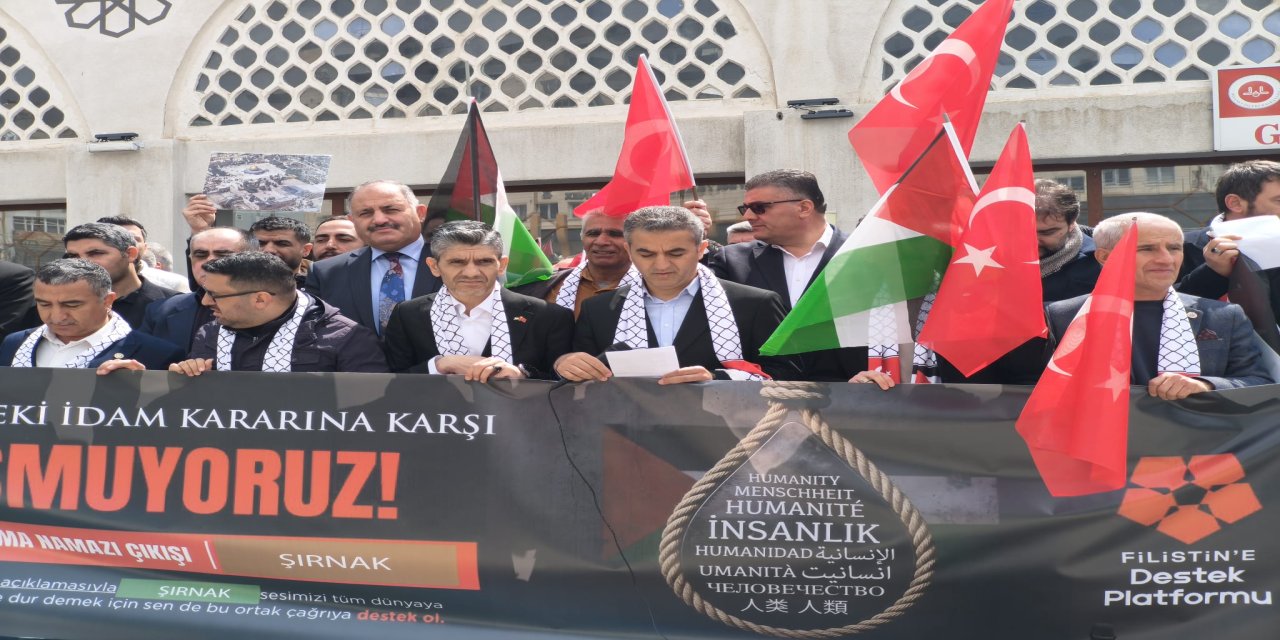 Şırnak’ta Filistin İçin Tek Yürek: STK’lar Geylani Camii Önünde Buluştu