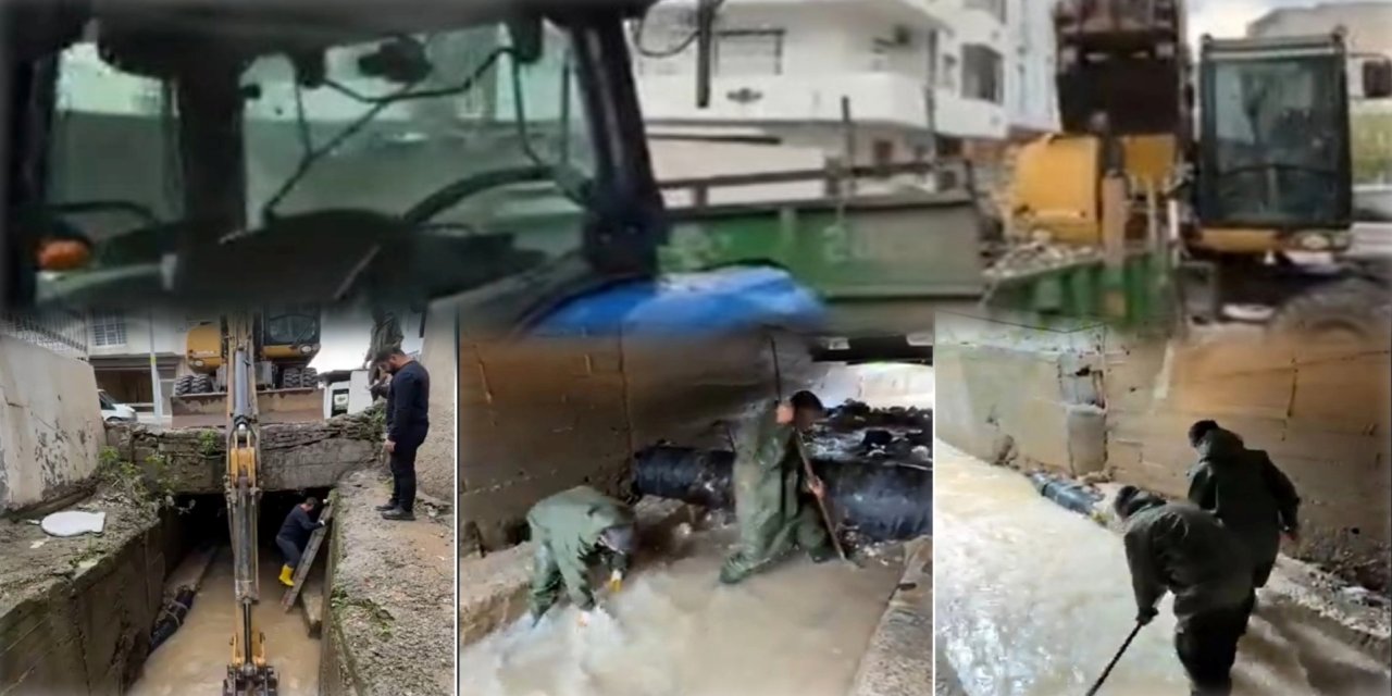 Cizre’de Yağış Sonrası Altyapı Çalışmaları Yapıldı