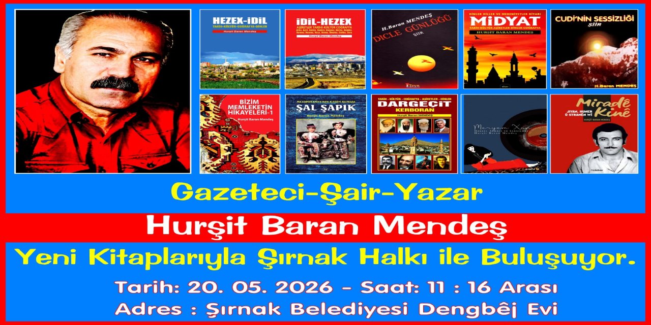 Şırnaklı Yazardan İmza Günü Daveti: Hem Tanıtım Hem Kültürel Buluşma