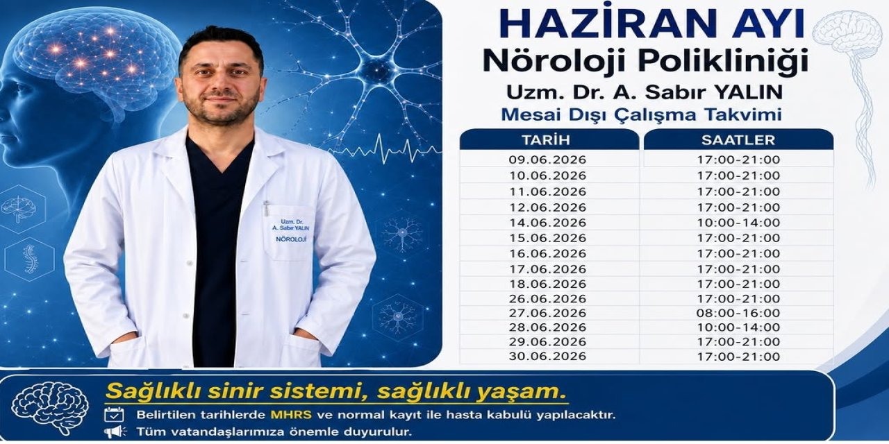 Şırnak Devlet Hastanesi'nden Nöroloji Hastalarına Müjde