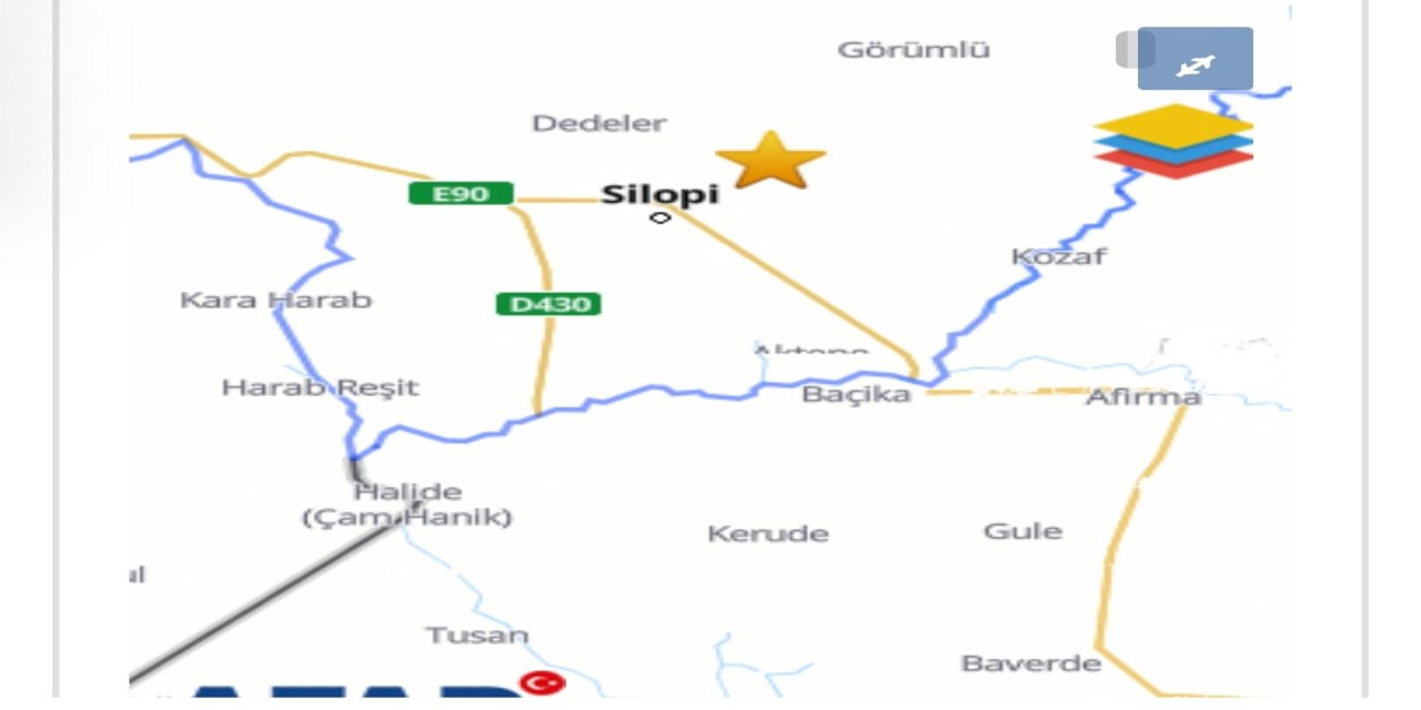 Silopi’de Gece Yarısı Korkutan Sarsıntı
