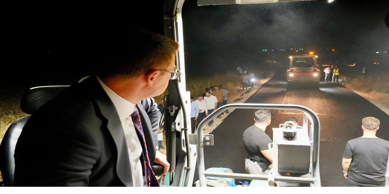 İdil’de Gece Gündüz Asfalt Mesaisi: 11 Kilometrelik Yol Yenileniyor