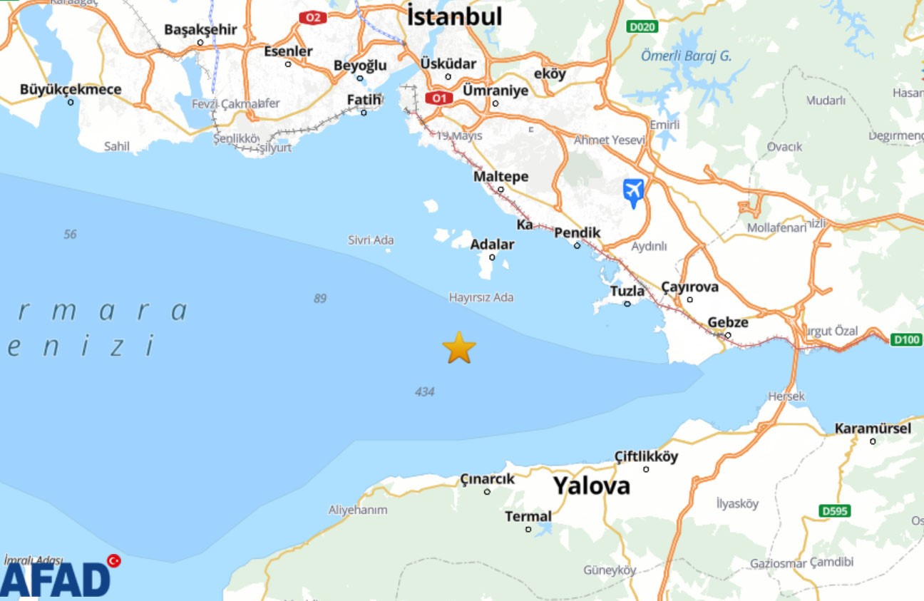 Adalar'da 3.2 büyüklüğünde deprem
