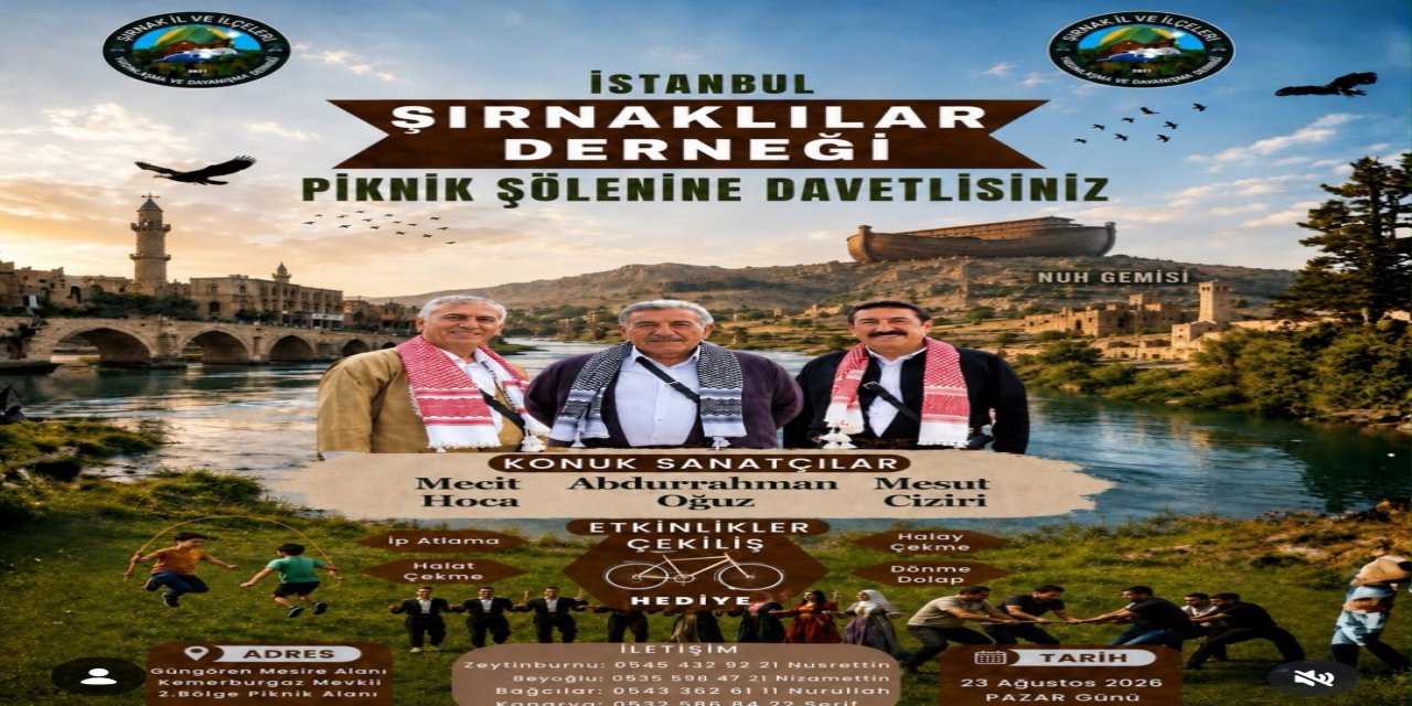 İstanbul’da Şırnaklılar Buluşuyor: Büyük Piknik Şöleni İçin Geri Sayım Başladı