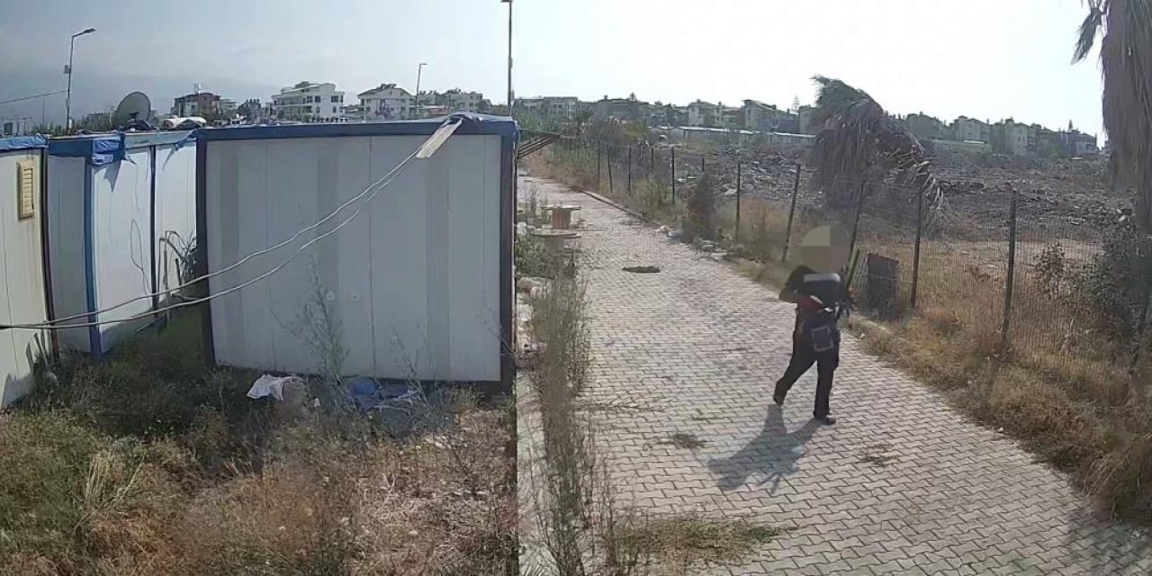 Pes dedirten rahatlıkla konteyner kenti soyan hırsızlar kameraya yakalandı