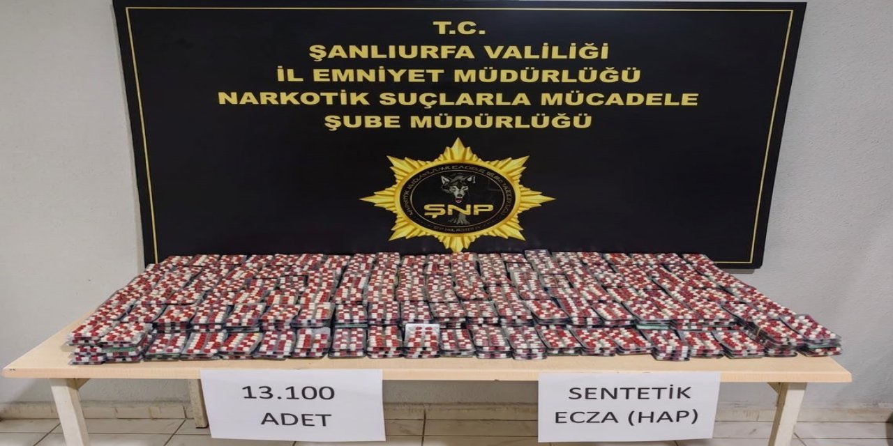 Şanlıurfa’da 13 bin uyuşturucu hap ele geçirildi