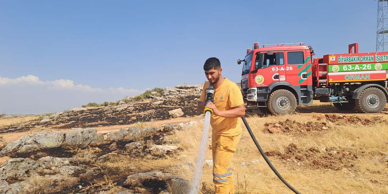 Diyarbakır'da yaklaşık 400 dönüm alanı küle çeviren yangın kontrol altına alındı
