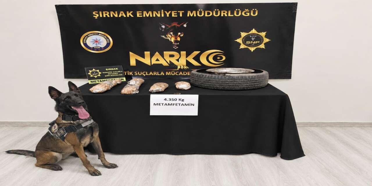 Cizre’de aracın stepnesinden 4 kilo 350 gram metamfetamin çıktı