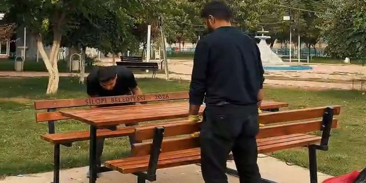 Silopi’de Parklar Yenileniyor: Kamelya ve Banklar Yerleştiriliyor