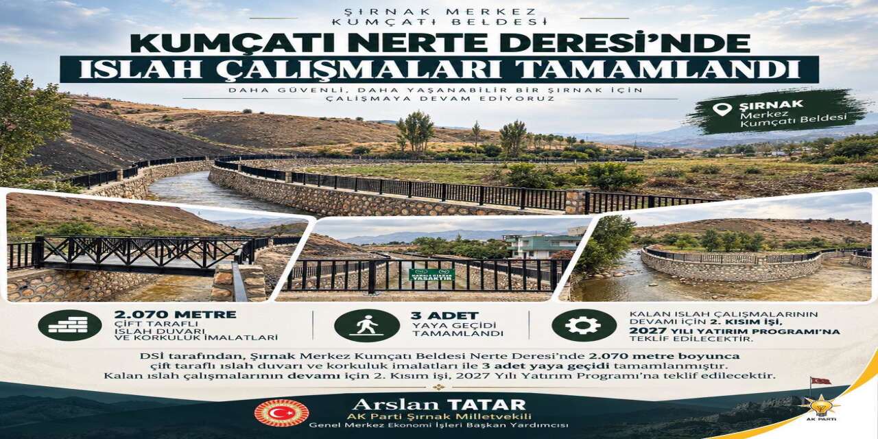 Kumçatı’da Nerte Deresi Islah Çalışmalarının İlk Etabı Tamamlandı