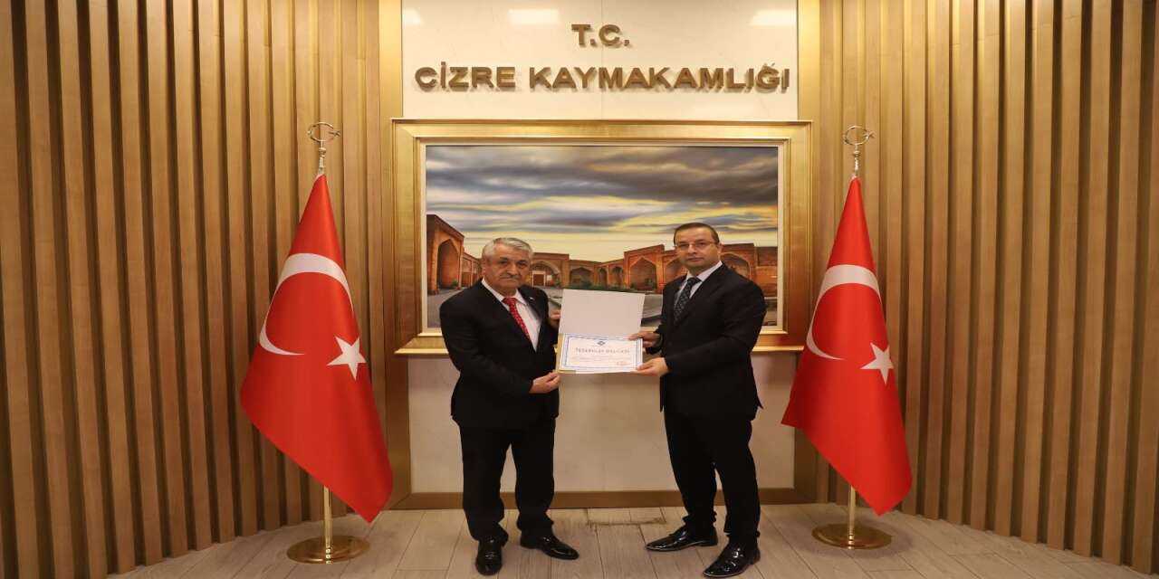 Cizre Kaymakamlığından KAF Şırnak İl Başkanı İğdi’ye Anlamlı Takdir