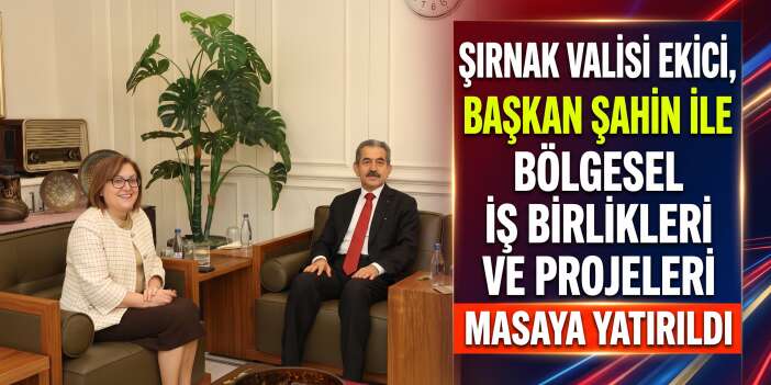 Şırnak Valisi Ekici, Başkan Şahin ile Bölgesel İş Birlikleri ve Projeleri Masaya Yatırdı