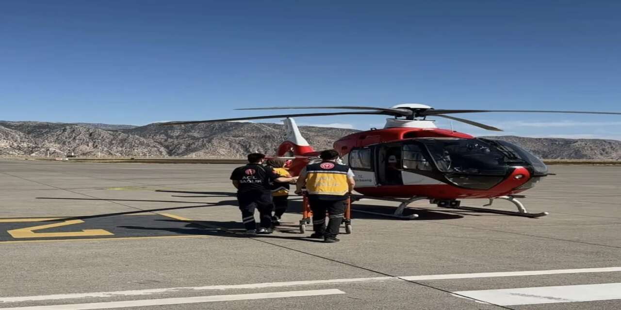 Silopi'de Bebek Hasta İçin Helikopter Ambulans Elazığ İçin Havalandı