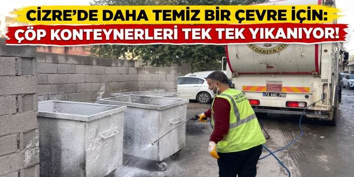 Cizre'de Çöp Konteynerleri Tek Tek Yıkanıyor!