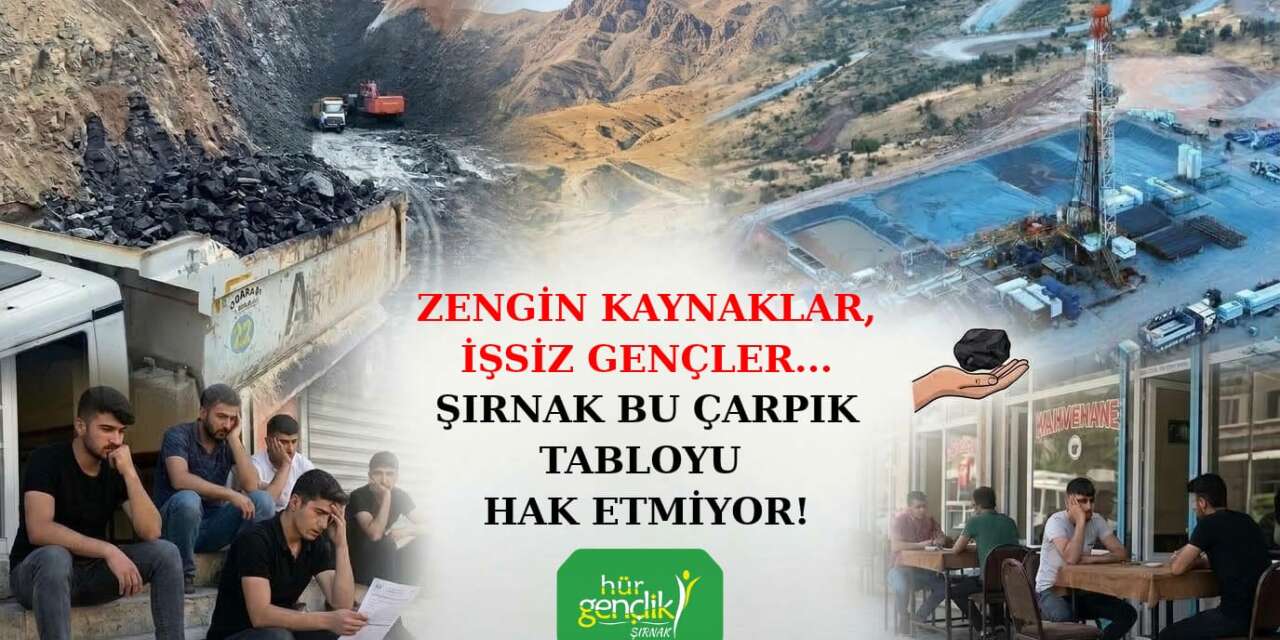 HÜDA PAR Şırnak Gençlik Kolları’ndan işsizlik tepkisi: “Şırnak’ın zenginliği gençlere iş olmuyor”