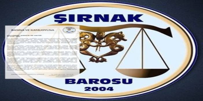 Şırnak Barosu’ndan “Söylemsel Şiddete Hayır” Açıklaması