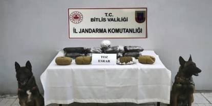 Dere kenarına gizlenmiş esrarı dedektör köpek buldu