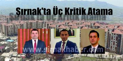 Şırnak’ta Atama Rüzgarı: 3 Üst Düzey Değişiklik!