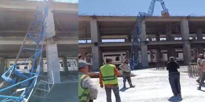 Şırnak'ta Hastane İnşaatında Korkutan Vinç Kazası