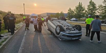Ters Dönen Otomobilden Mucize Kurtuluş!