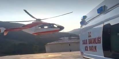 79 Yaşındaki Hasta İçin Helikopter Ambulans Hızır Gibi Yetişti