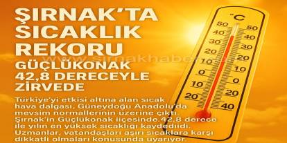 Şırnak'ta Sıcaklık Rekoru: Güçlükonak 42,8 Dereceyle Zirvede