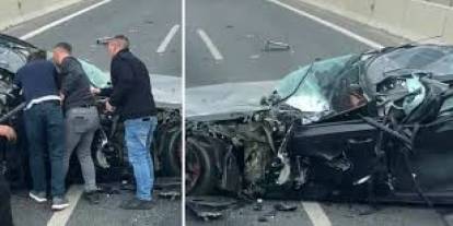 Hurdaya Dönen Araçta 4 Kişi Emniyet Kemeri Sayesinde Büyük Kaza Atlattı!
