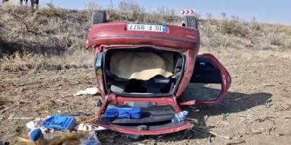 Çorum'da otomobil takla attı: 1 yaralı