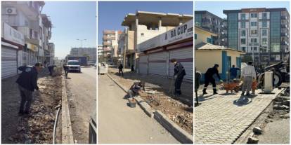 Silopi Belediyesi Hastane Caddesi’nde çalışmalarını sürdürüyor