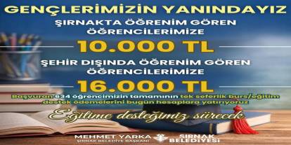Şırnak Belediyesi’nden 634 Öğrenciye Eğitim Desteği