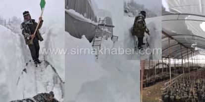 Beytüşşebap’ta Zorlu Kışa Rağmen Serasını Ayakta Tutuyor